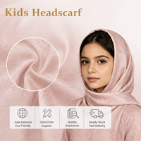 Hijab en Chiffon XH pour Enfants, Foulard Floral en Satin Antistatique pour Filles, Idéal pour l'École Quotidienne et les Fêtes