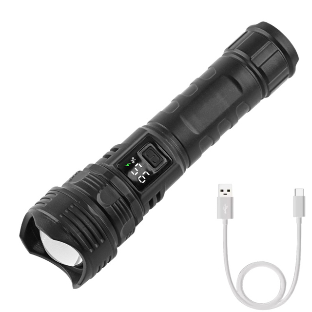 LED Strong Light Flashlight USB Rechargeable Tactical Torch High Power Lamp 1000m Bright Lantern Outdoor Camping