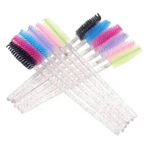 Mascara Brushes Wands Applicator Makeup Kits Wholesale 50 PCS Disposable Eyelash Brush Colorful Rod Crystal Handle Lash Brush
