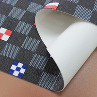 Cuir PVC géométrique à blocs de couleur, cuir Rexine pour sac
