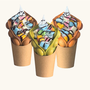 Modelo de Waffle Burbuja para Exhibición, Adorno para Camión de Comida Callejera, Helado Batido, Caramelo, Nutella, Salsa de Chocolate, Diseño de Dibujos Animados - Product Image 3