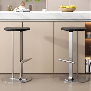 Tabouret haut en fer forgé de style Wabi-sabi japonais, moderne et minimaliste, avec base, idéal pour les bars, cafés et restaurants d'hôtel. - Product Image 2