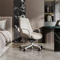 Chaise de bureau de direction ergonomique en cuir véritable de luxe, moderne, pivotante à 360°, inclinable, réglable en hauteur, imperméable