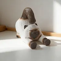 Support de téléphone portable en résine personnalisé en gros, motif chat endormi mignon, pour bureau et décoration de la maison