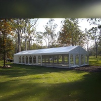 Tente de réception temporaire de 25 m de large avec toit en PVC et fenêtre, tente blanche en aluminium à portée libre pour événements et mariages