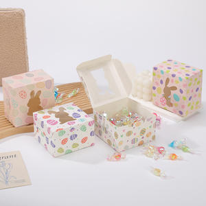 イースターの小さな本型アートペーパーボックス、イースターエッグフェスティバルパーティーDIYクリエイティブウィンドウ漫画キャンディギフトボックス - Product Image 1