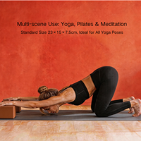 Bloc de yoga personnalisable avec logo imprimable, en mousse EVA, 230x150x75mm, 280g, pour la maison, la salle de sport, le studio, les cours de Pilates, antidérapant, bords biseautés, OEM