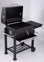 Barbecue à charbon de bois sur chariot de 24 pouces - Utilisation commerciale et de jardin, support robuste pour la cuisine en plein air