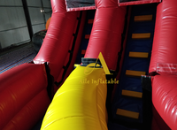 Desain baru komersial permainan olahraga luar ruangan kreatif balon kartun rintangan Anak Permainan pantul dengan Blower