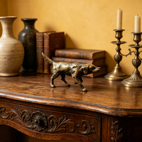 Statue vintage en fonte de Labrador Retriever, figurine de chien finition bronze antique pour la décoration de la maison et du bureau