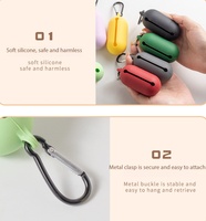 Distributeur de sacs à déjections canines en silicone en gros, support portable suspendu pour sacs à déjections, outils de promenade pour animaux de compagnie en extérieur