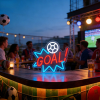 Neonawall En gros Enseigne néon LED GOAL Football IP65, Lumières néon à intensité variable, Décoration murale pour bars sportifs et cafés, Commande en gros disponible