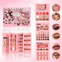 IGOODCO Palette de maquillage 3-en-1 40 couleurs facile à appliquer : blush, highlighter, contour, fard à paupières, gloss à lèvres, fini mat, scintillant et pailleté