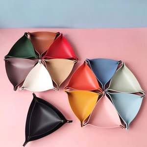 Plateaux de rangement pliables, plateaux décoratifs pour la maison, plateaux à dés pour clés, portefeuilles, pièces de monnaie, plateaux en cuir, décoration créative, organisateur de bureau - Product Image 3