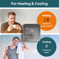 Thermostat de chaudière programmable hebdomadaire Beok BOT-R8W, à piles, écran miroir, filaire, sans Wi-Fi, contrôleur de température ambiante
