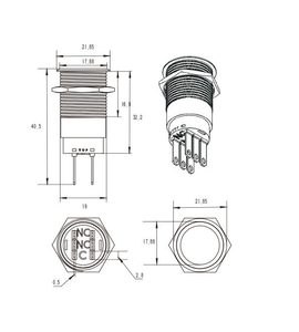 金属按钮开关12/16/19/22毫米防水开关闭锁瞬时照明按钮开关 - Product Image 6