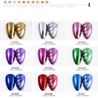 Poudre à ongles effet miroir chromé 18 couleurs, marque privée, poudre acrylique solide effet miroir