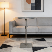 Table de chevet en métal d'inspiration luxueuse, en acier inoxydable, moderne et minimaliste, table d'appoint pour canapé, salon, chambre à coucher, étagère d'angle de rangement