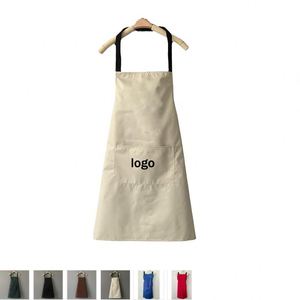Tablier publicitaire personnalisé en Pongee PVC épais, couleur unie, imperméable et anti-taches, pour cuisine, cadeau, avec impression de logo sur mesure - Product Image 2
