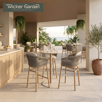 Tabourets de bar d'extérieur, chaises de restaurant, tabourets de comptoir en corde tressée, mobilier de café et d'hôtel, vente en gros, usine sur mesure