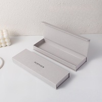 Boîte à bijoux en papier longue magnétique de luxe avec logo personnalisé, emballage cadeau, boîte fine
