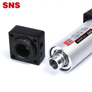 SNS SCシリーズアルミニウム合金複動/単動標準空気圧エアコンパクトシリンダー、PT/NPTポート付き
