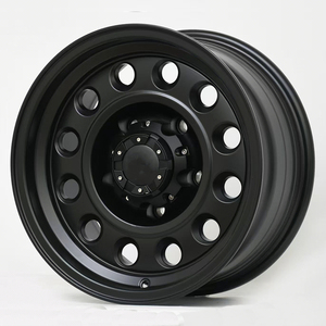 Rines <span class=keywords><strong>de</strong></span> Aleación Todoterreno Negros Mate Vintage <span class=keywords><strong>de</strong></span> 16/17 Pulgadas, 5x150 PCD, Compatibles con Toyota Land Cruiser/Tundra/Sequoia 4x4 SUV - Product Image 1