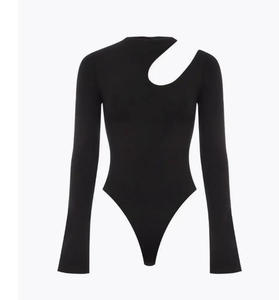 <span class=keywords><strong>Body</strong></span> sculptant <span class=keywords><strong>noir</strong></span> à manches longues, coupe ajustée, avec découpes aux épaules, style t-shirt, personnalisé pour <span class=keywords><strong>femme</strong></span> - Product Image 6