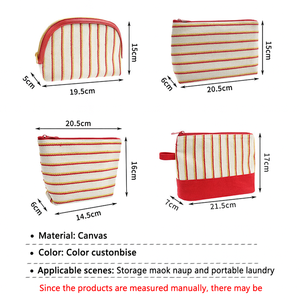 Bolsa de Cosméticos de Lona con Cremallera y Logotipo Personalizable, Diseño Duradero y Ecológico de Gran Capacidad - Product Image 1