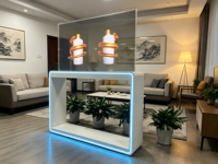 Kios OLED Transparan Horizontal 55 inci 1080p, Layar Sentuh 10 Titik, Signage Digital, Transmisi Cahaya 43%, RS232, untuk Toko Ritel Komersial