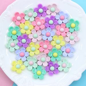 Cabochons en résine à dos plat motif fleur du Japon et de Corée du Sud pour la fabrication de bijoux DIY, pinces à cheveux pour enfants, colle crème, matériel artisanal - Product Image 3