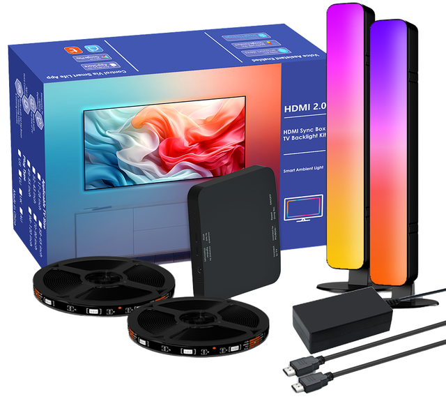 Dynamic Music Sync Smart Strip Lights for Home Theater LED Backlights with App Control for Immersive Gaming Room Decor