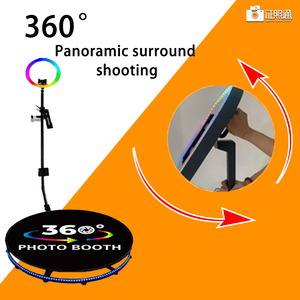 Piattaforma Rotante a 360 Gradi Compatibile con Telefoni Cellulari e Tablet, Rotatori da 80cm e 100cm, Cabina Fotografica con Piattaforma Rotante per 3-4 Persone - Product Image 1