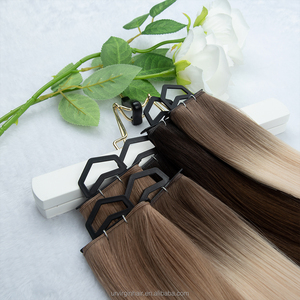 Extensioni per capelli Genius Weft di alta qualità, invisibili, a doppia trama, da un singolo donatore, completamente allineate, in capelli umani russi, fornite dal venditore - Product Image 1