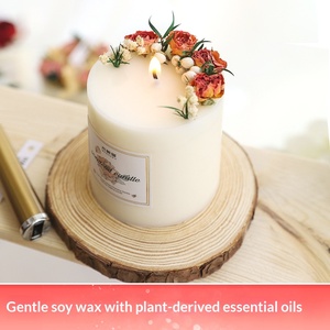 Handmade Aromatherapy Soy Wax <strong>Candles</strong>-DIY Birthday Dried Flower <strong>Candles</strong> Sweet Orange Mandarin French Rose <strong>Fresh</strong> <strong>Linen</strong> - Product Image 3