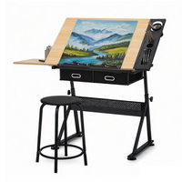 Table à dessin d'architecte en bois, table de dessin pour l'école, l'artiste, la salle de classe, ensemble de table à dessin pour les étudiants en ingénierie