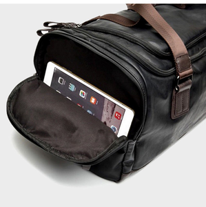 <b>Large</b> Capacity Gym Bag Travel <b>Handbag</b> Duffel Shoulder Strap Fashionable PU Lining Gym Polyester Weekender Shoe Holder Bag - Product Image 6