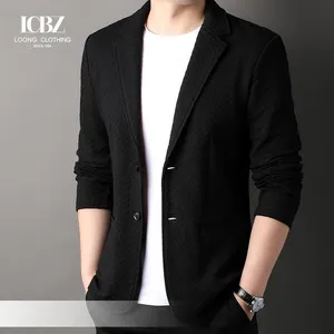 Men's ice silk casual suit summer thin high-end business versatile knitted plaid small suit blazer jacket