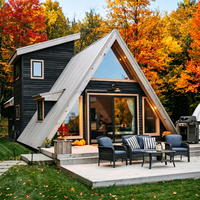Villa mobile écologique en bois triangulaire, maison préfabriquée modulaire, design traditionnel, pour séjour en parc ou jardin, avec salle de bain et entrée