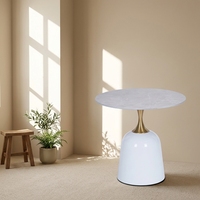 Table basse moderne et simple pour salon d'hôtel ou chambre à coucher, en pierre frittée, avec plateau rond, table d'appoint