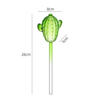 Globes d'arrosage en verre soufflé à la main en forme de cactus pour l'entretien sain des plantes avec des matériaux durables