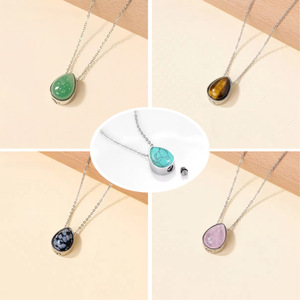 Nouvel Arrivage Direct Usine Collier Ras-du-cou en Acier Titane avec Pendentif Goutte d'Eau pour Cendres Commémoratives - Product Image 2