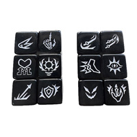 Deskjoy Nouveau pour Magic the Gathering Accessoires-Baccarat-Style 16mm Dés en acrylique avec motif de mots clés pour les parties de jeux de société