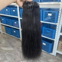 Perruques en cheveux naturels, extensions de cheveux naturels à clipser, 100% cheveux bruts non traités, texture Yaki lisse