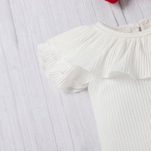 Vêtements pour bébés en gros, combinaisons en coton pour filles avec nœud rouge, fournisseur chinois - Product Image 4
