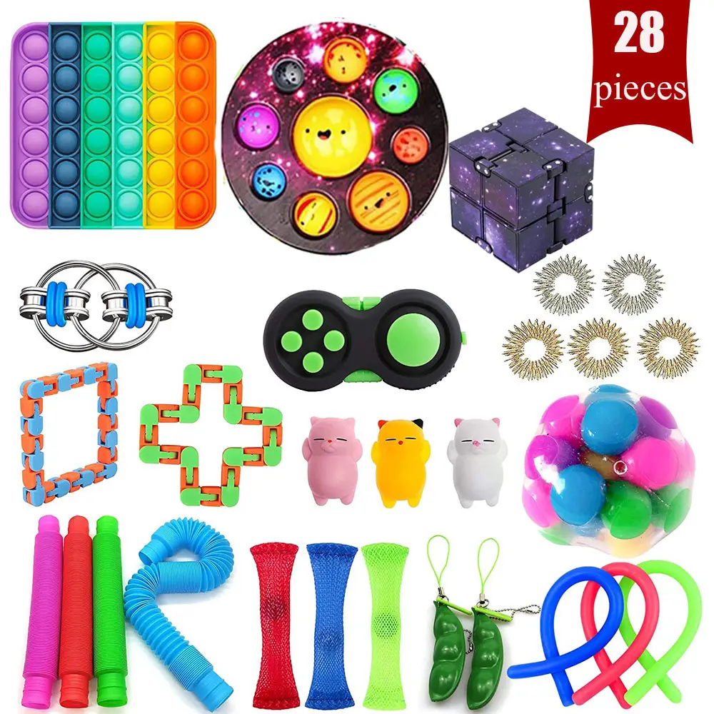 AF Top Sellers 70 Pack Sensory Fidget Toys Set 70 Pack Anti Stress Autism Sensory Toys for Autistic Children Fidget Toy Pack Set