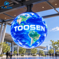 Layar LED Definisi Tinggi Globe Indoor TOOSEN P1.5 P1.8 P2, Video Wall LED Kustom untuk Presentasi Showroom Otomotif