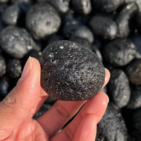 Spécimen minéraux météorite noir naturel 1 pièce, météorite tetite Reiki, pierre de cristal de guérison, décoration artisanale de la maison