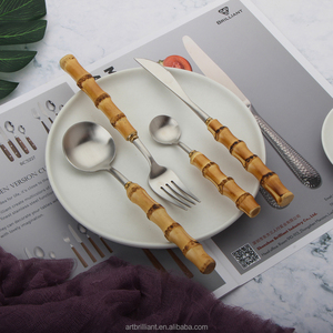 Bamboo Handle Flatware Set Knife Fork Spoon Portable Steel <strong>Cutlery</strong> <strong>Cutlery</strong> for Adult Organizer Portable Steel Bamboo <strong>Cutlery</strong> - Product Image 4