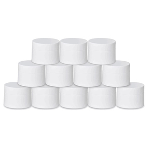 Pots cosmétiques en plastique PET de 4 oz et 5 oz pour soins capillaires et beurres corporels, avec couvercle à vis blanc, capacités de 50 ml à 250 ml, emballés en cartons - Product Image 1